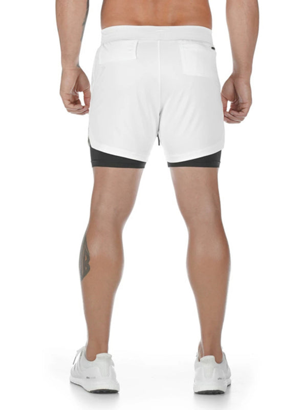 Men's athleisure fake two-piece shorts